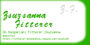 zsuzsanna fitterer business card
